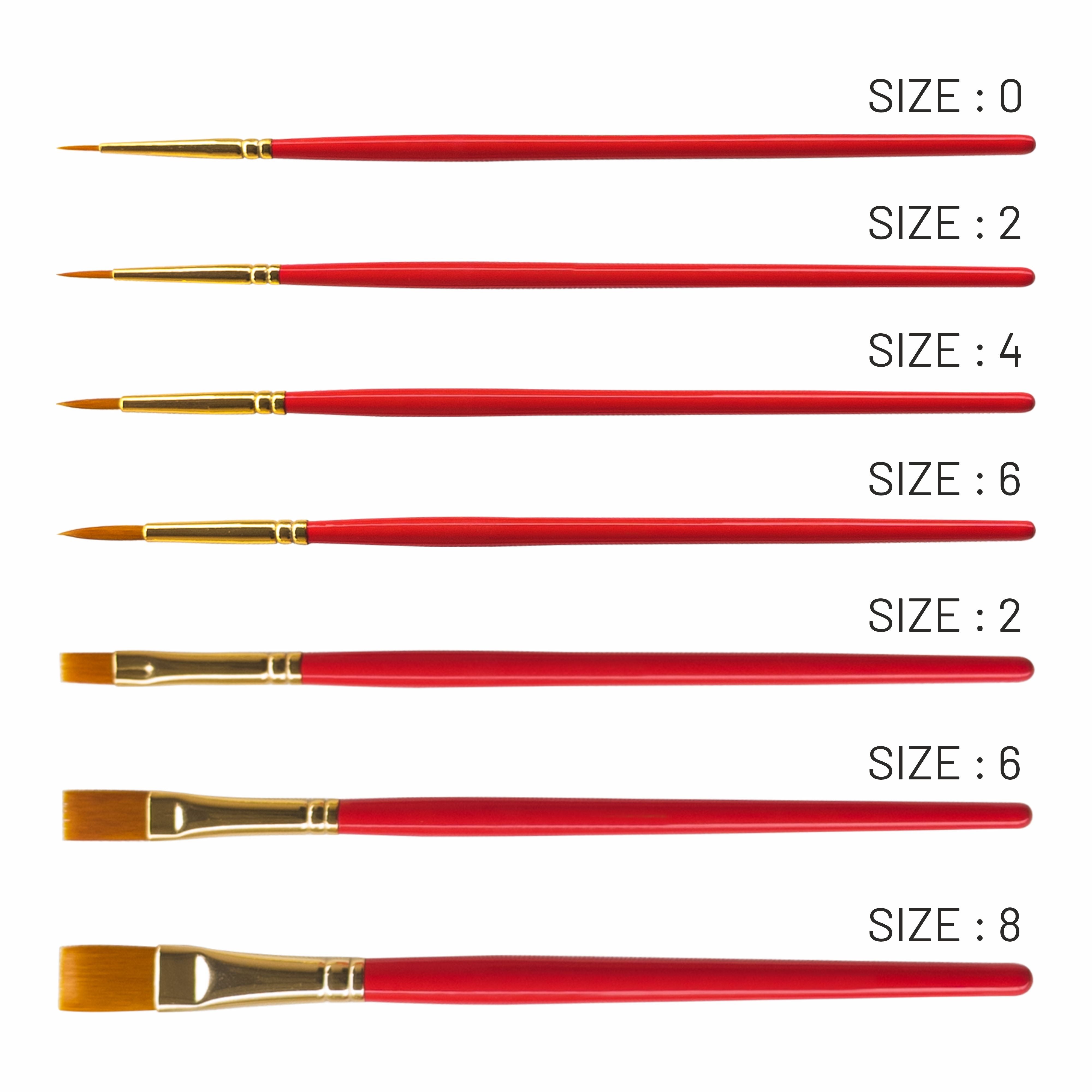 Anupam Round and Flat Synthetic Mix Painting Brush Set of 7pc Short Handle Painting Brush for Watercolor, Acrylic & One Stroke Painting (Sr. 31 & 32)
